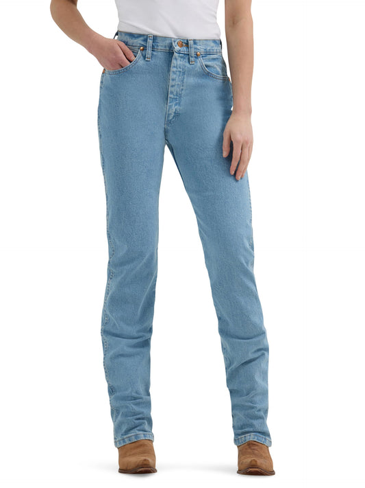 Wrangler Women's Cowboy Cut High Rise Slim Fit Tapered Leg Jean, Antique Wash, 00-34