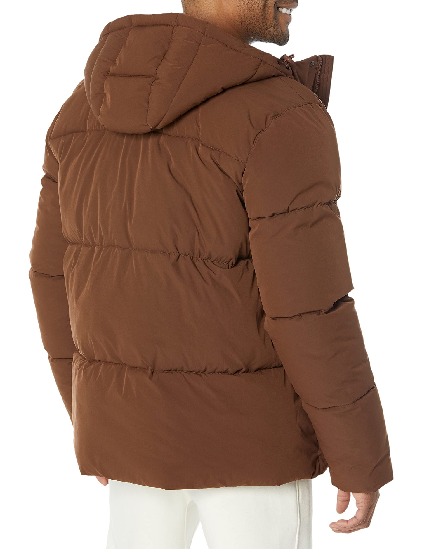 Amazon Essentials Men's Mid-Length Hooded Puffer Coat (Available in Big & Tall), Deep Brown, 3X-Large Big Tall
