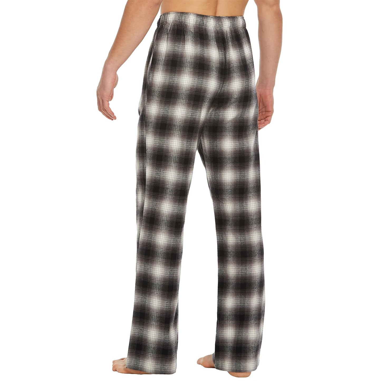 Tall MobPlace Mens 34/36 Inseam 100% Cotton Pajama Pants for Tall Men Black/Grey