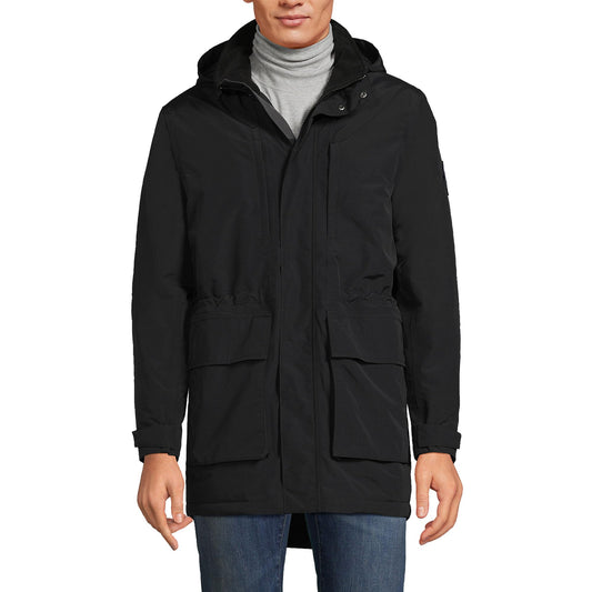 Lands' End Mens Squall Waterproof Parka Black Tall X-Large