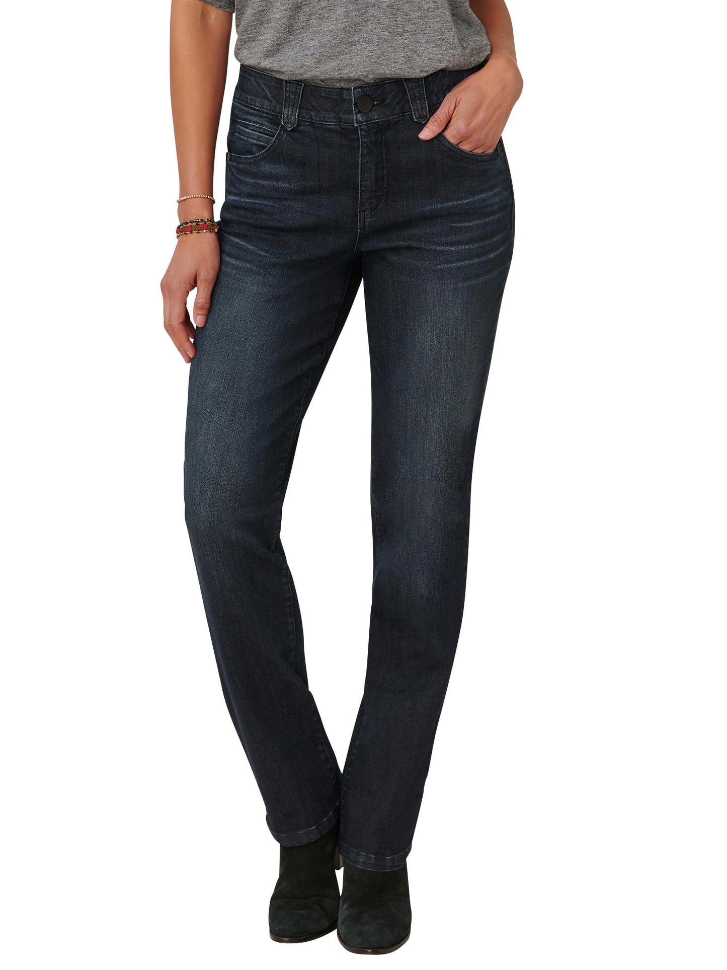 Democracy Women's Ab Solution Straight Leg Jean, Dark Indigo Artisanal