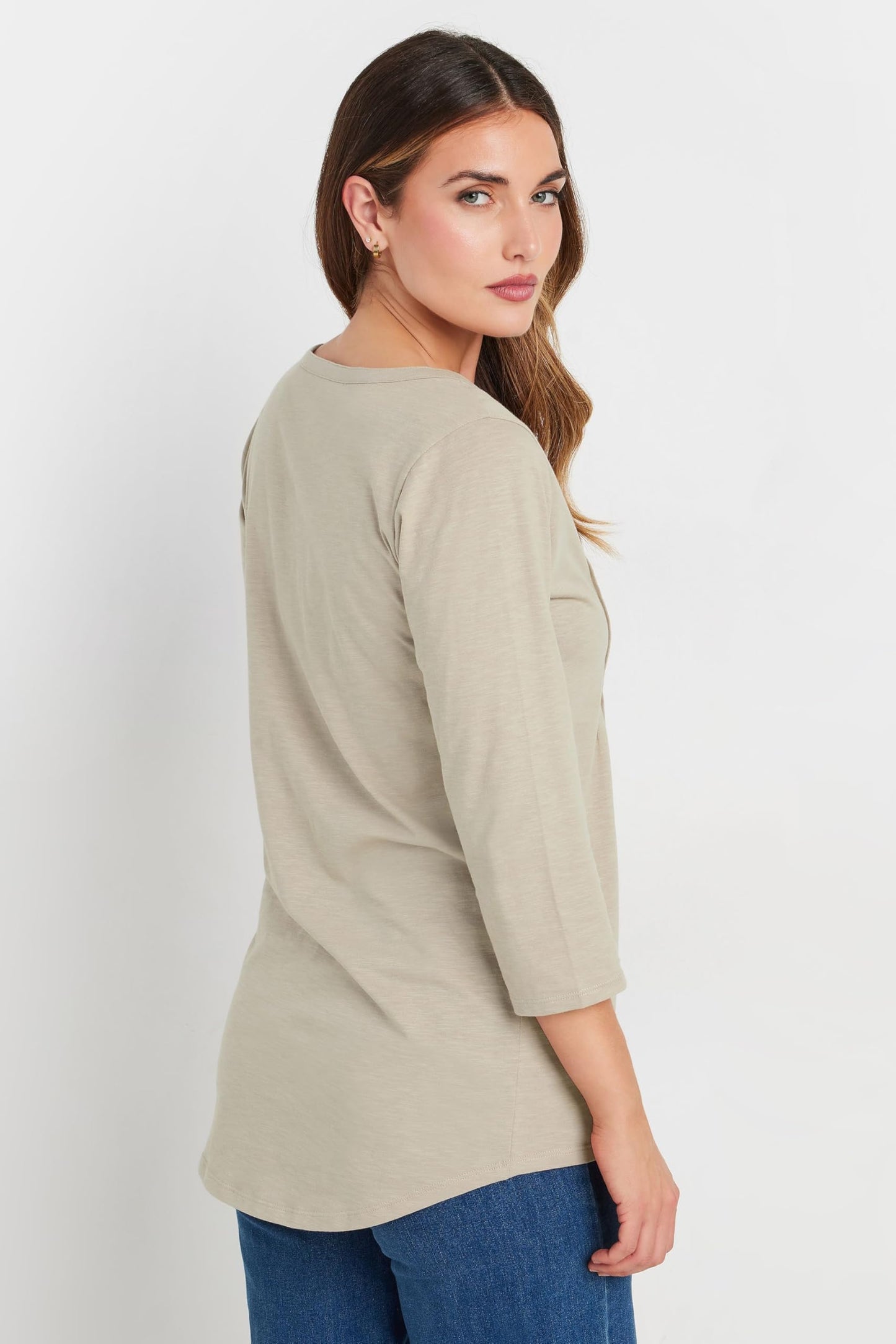 Long Tall Sally LTS Tall Henley Top Brown 6