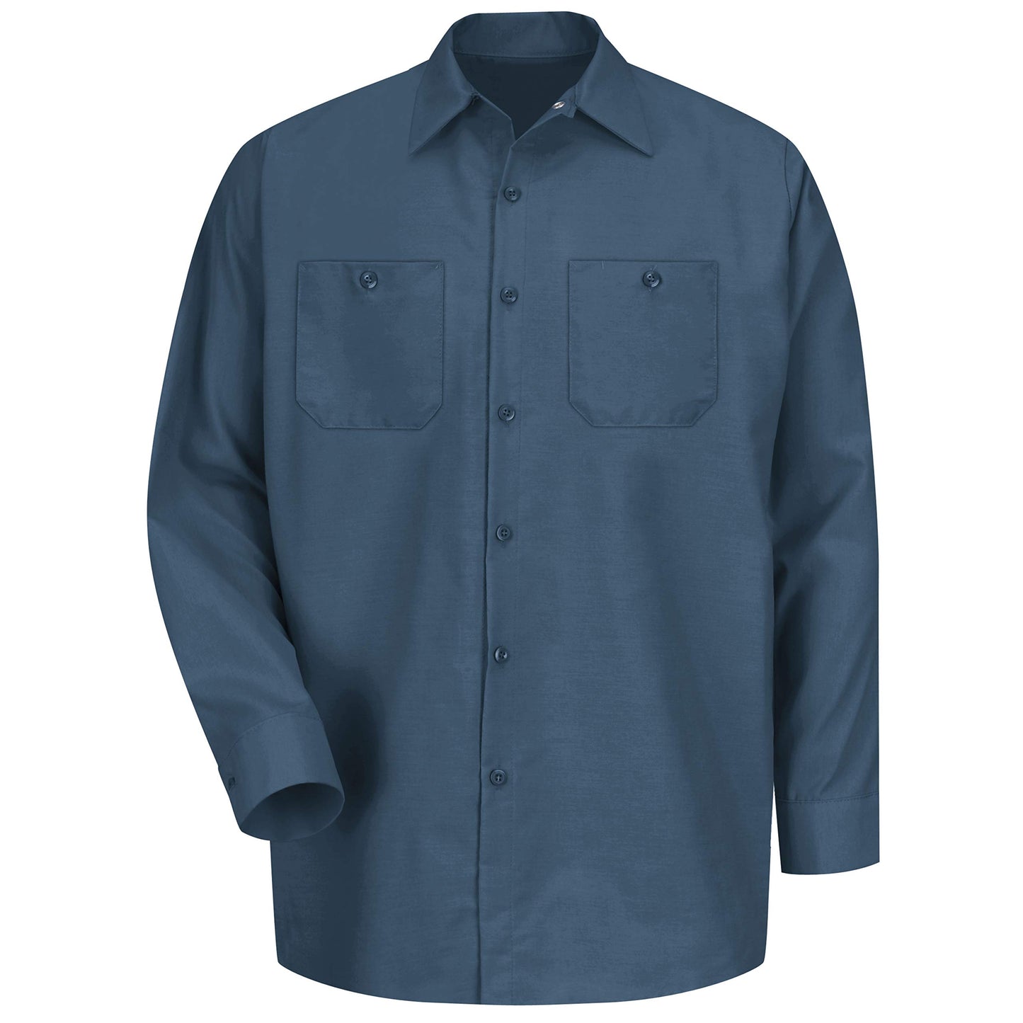 Red Kap Men's Size Industrial Work Shirt, Regular Fit, Long Sleeve, Dark Blue, Large/Tall
