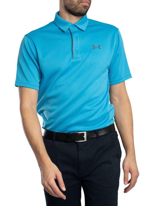 Under Armour Men's Tech Golf Polo, (453) Ether Blue / / Pitch Gray, Large Tall