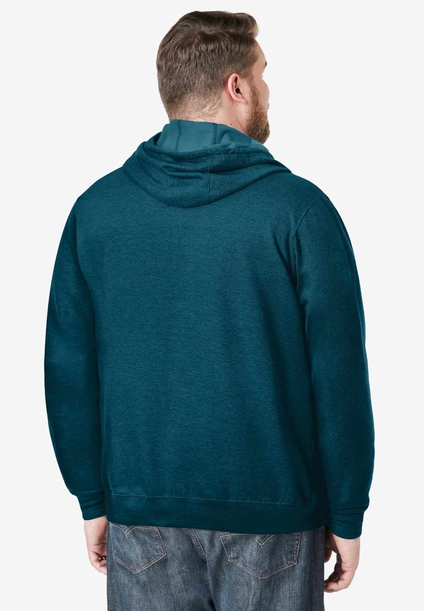 KingSize Men's Big & Tall Fleece Pullover Hoodie - 8XL, Heather Midnight Teal