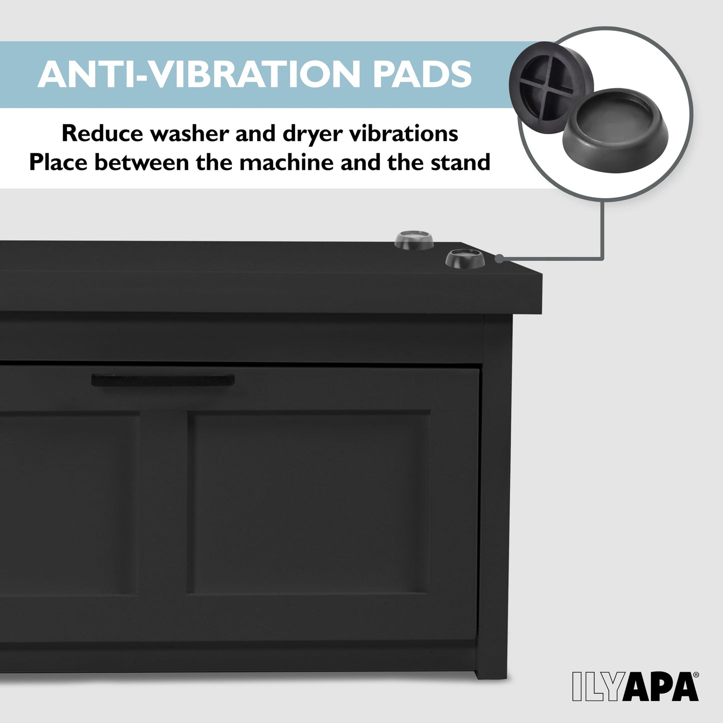 Ilyapa Washer and Dryer Stand - 28x28x16 in. Universal Laundry Pedestal, with Drawer - Washing Machine Base Compatible with Samsung, LG, GE, Maytag