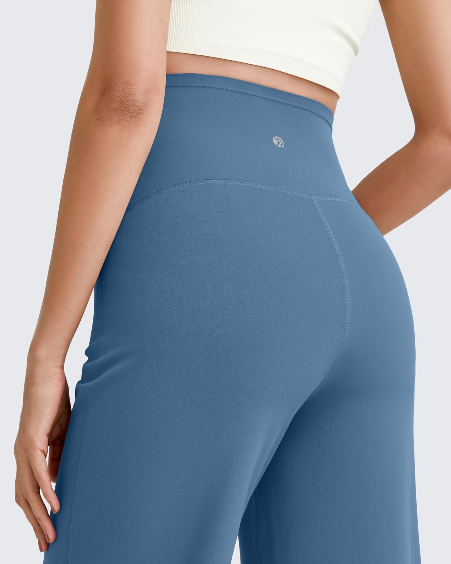 G4Free Maternity Pants for Work Over-Bump Soft Pregnancy Wide Leg Leggings Business Casual Slacks Office Wear(Blue Gray,XS,32")