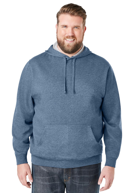 KingSize Men's Big & Tall Fleece Pullover Hoodie - 8XL, Heather Slate Blue