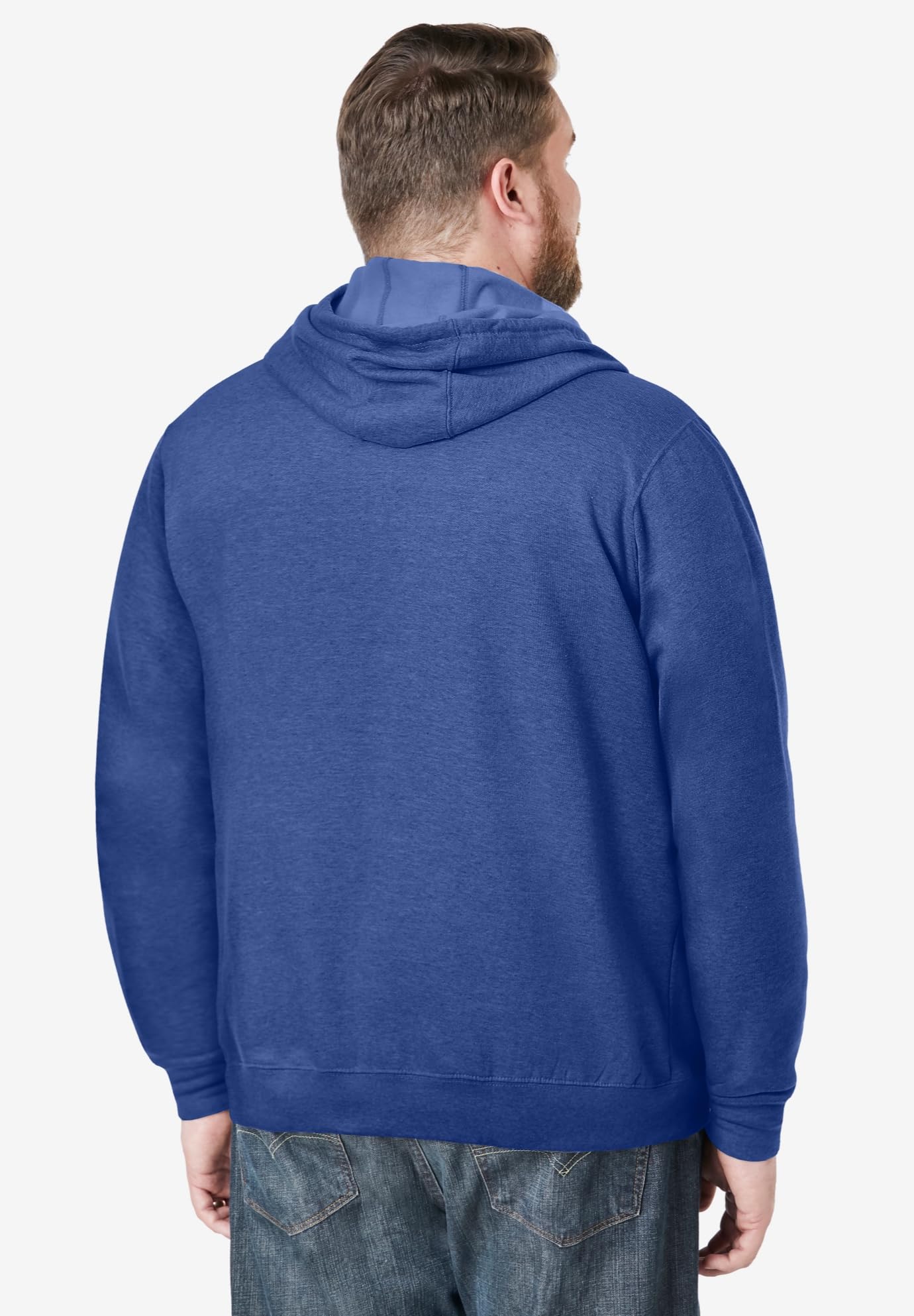 KingSize Men's Big & Tall Fleece Pullover Hoodie - 8XL, Heather Navy