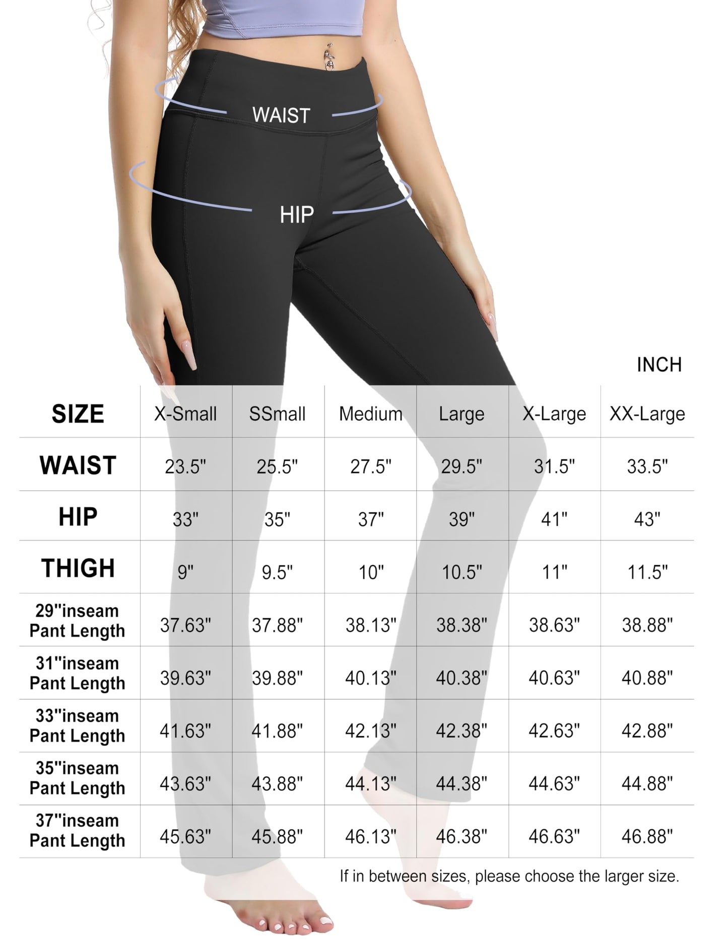 BUBBLELIME 29"/31"/33"/35" 4 Styles Women's Slim Fit Yoga Pants Tummy Control - Slim Fit_Black M_37" Inseam