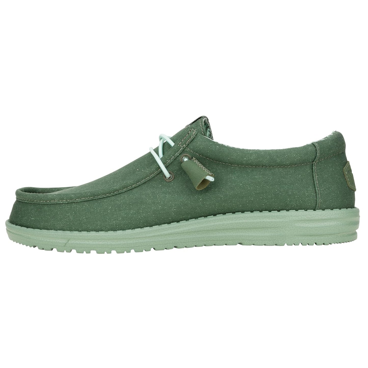 HEYDUDE Wally Stretch Canvas Duck Green/Iceberg Green Size 15, Men’s Shoes, Men's Slip-on Loafers, Comfortable & Light-Weight