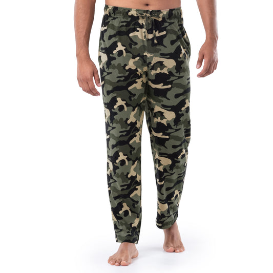 Fruit of the Loom Men's 1-Pack Extended Sizes Jersey Knit Sleep Pant (1 & 2 Packs), Camo, X-Large Tall
