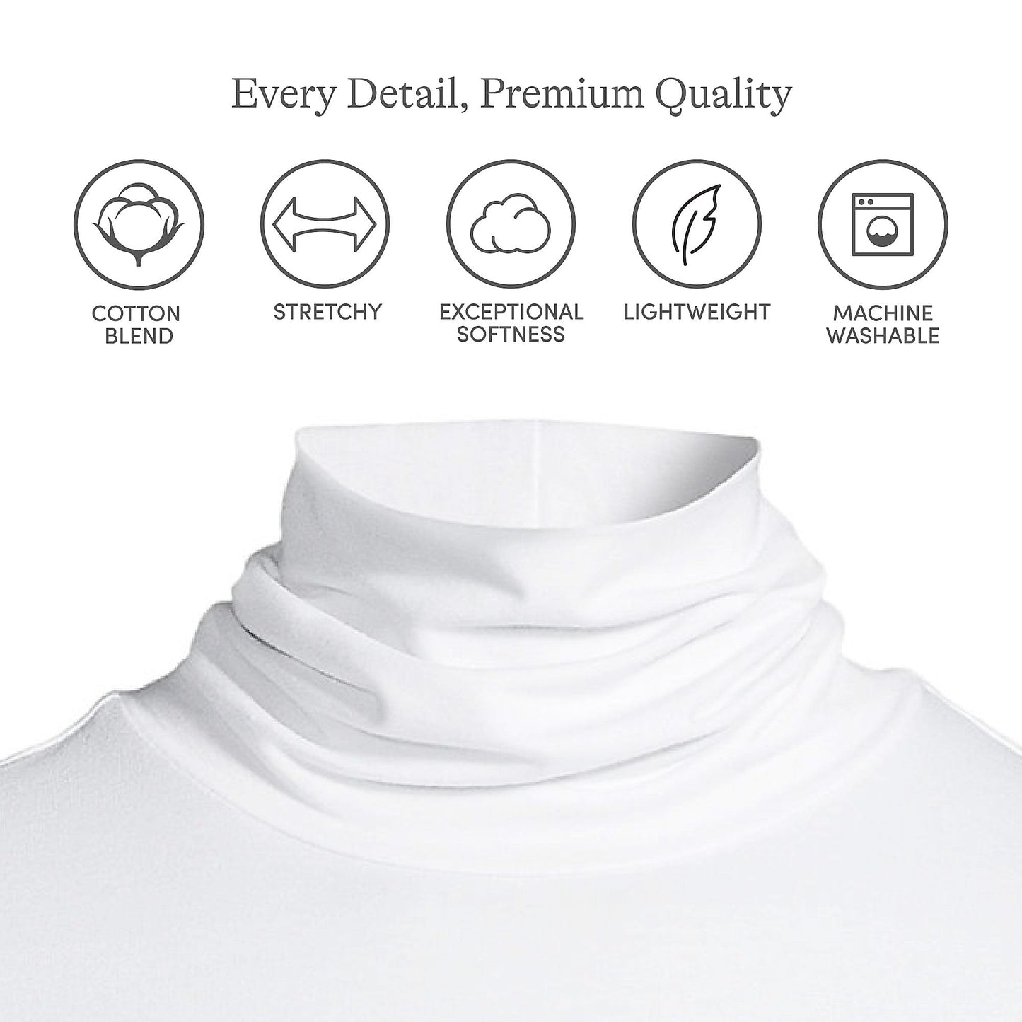 Lands' End Womens Long Sleeve Shaped LWCM Turtleneck White Tall Small