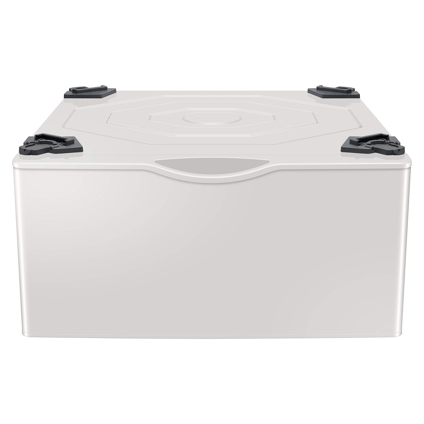 SAMSUNG 27-Inch Washer Dryer Pedestal Stand w/ Pull Out Laundry Storage Drawer, Stainless Steel, WE402NE/A3, 28.1"D x 27"W x 14.2"H, Ivory