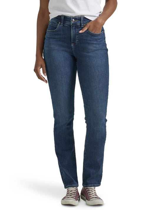Lee Women's Ultra Lux Comfort with Flex Motion Straight Leg Jean, Greet The Day, 18 Long