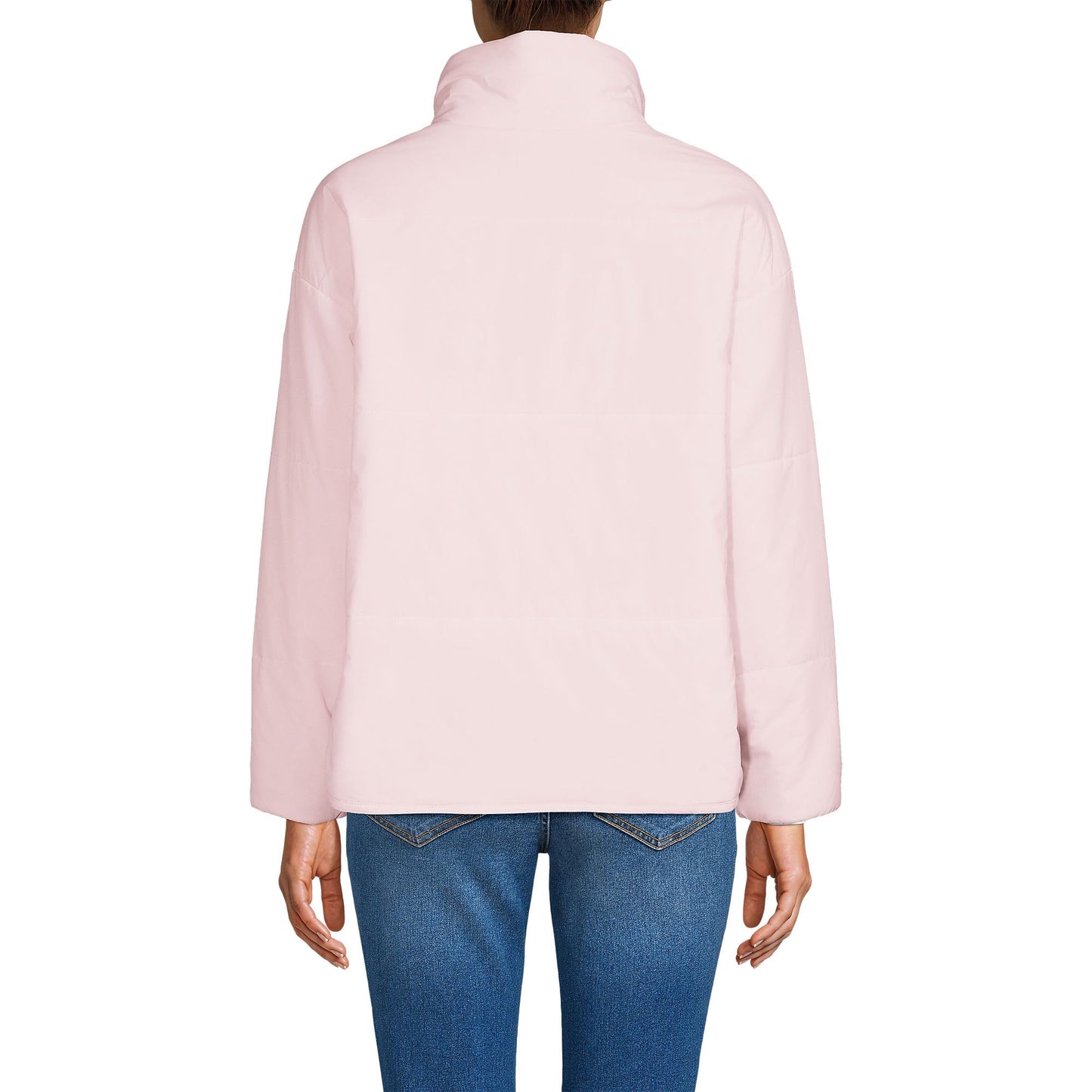 Lands' End Women's Tall WanderFree Insulated Jacket Large Pearl