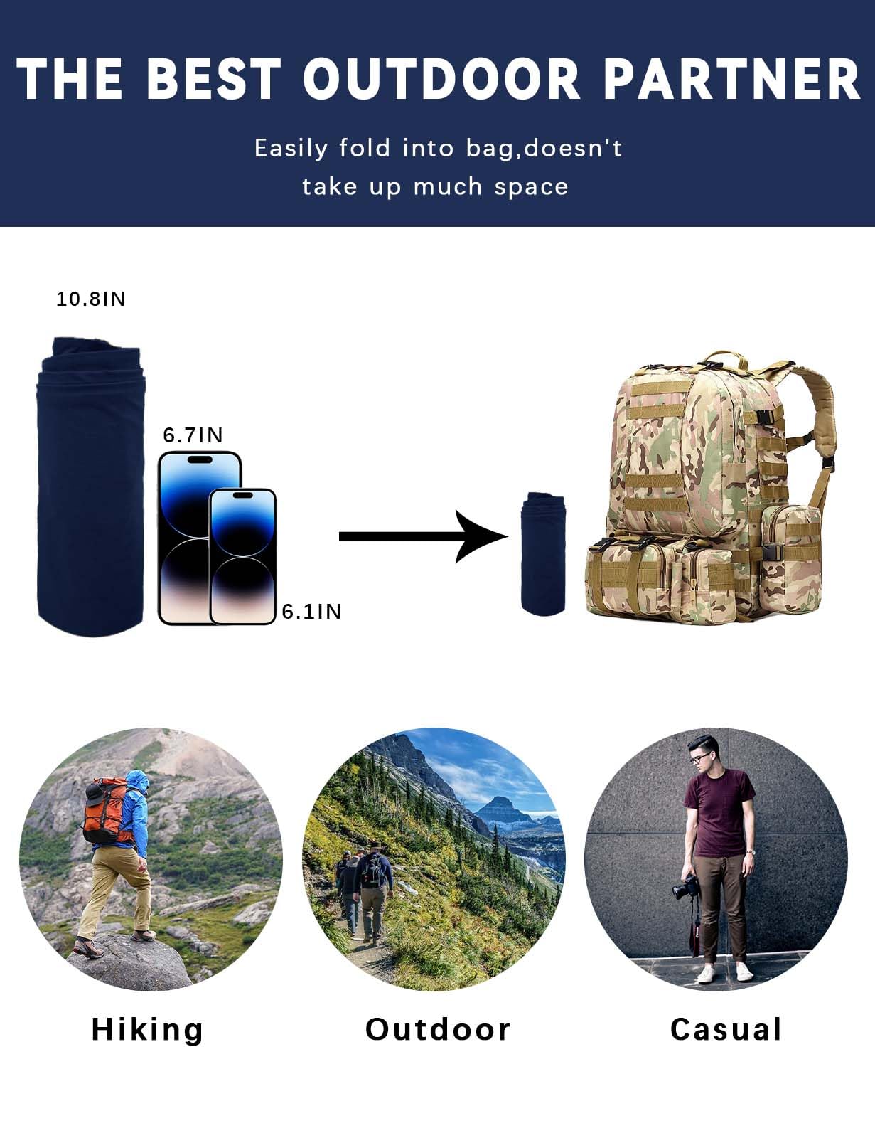 SEVEGO 30"/32"/34"/36" Inseam Men's Tall Hiking Pants Quick Dry Outdoor Waterproof Fishing Cargo Pants with Belt 5 Pockets 38" Navy Blue L