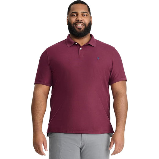 IZOD Men’s Big-and-Tall Advantage Performance Short-Sleeve Solid Polo Shirt, Fig, 4X-Large