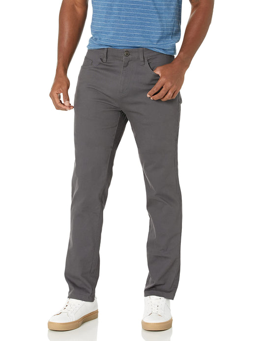 Amazon Essentials Men's Chinos, Athletic Fit, Work Pants, 5-Pocket, Comfort Stretch, Grey, 36W x 38L