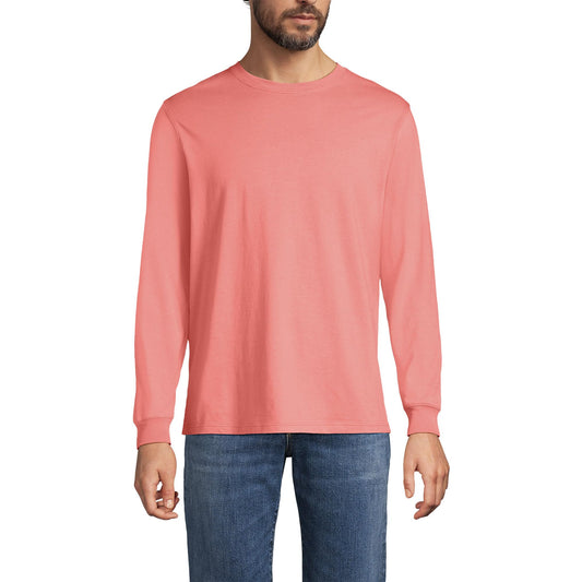 Lands' End Mens Long Sleeve Super-T Tee Coral Clay Tall X-Large