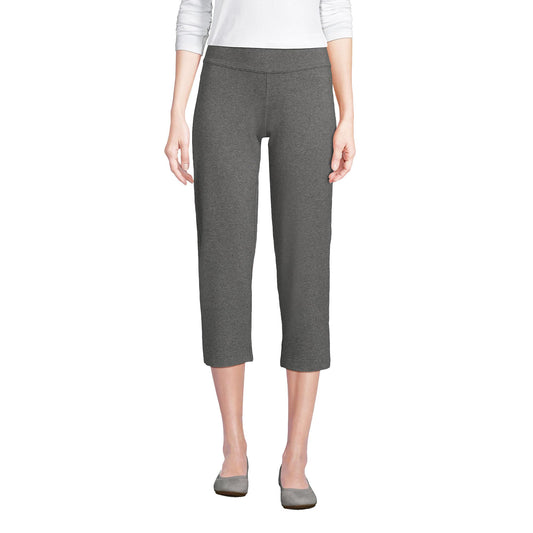Lands' End Womens Starfish Crop Pants Charcoal Heather Tall Medium