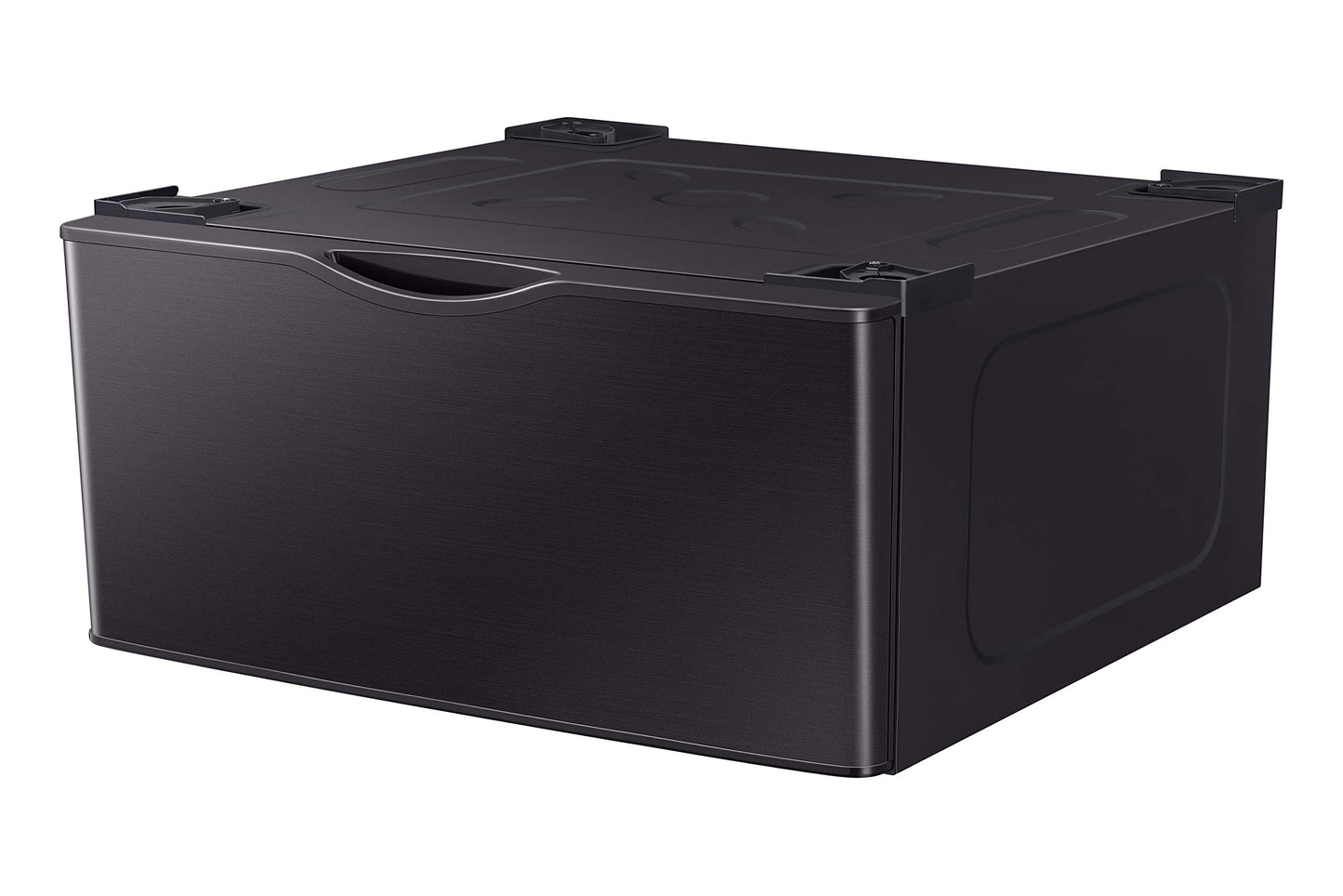 SAMSUNG 27-Inch Washer Dryer Pedestal Stand w/ Pull Out Laundry Storage Drawer, Stainless Steel, WE402NV/A3, Brushed Black