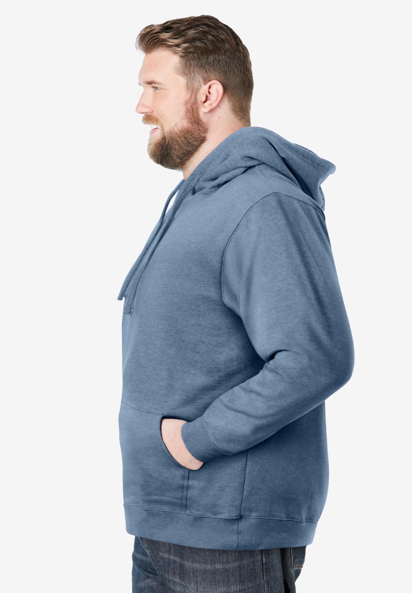 KingSize Men's Big & Tall Fleece Pullover Hoodie - 8XL, Heather Slate Blue