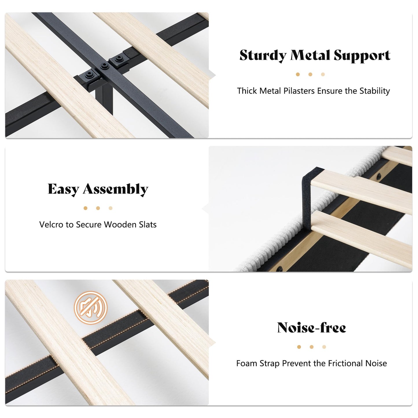 AMERLIFE Modern California King Size Bed Frame with Fireplace, Wingback Platform Bed Frame with 60.4“ Extra Tall Headboard, Corduroy Upholstered Bed Frame Wooden Slats/No Box Spring Needed, Greige