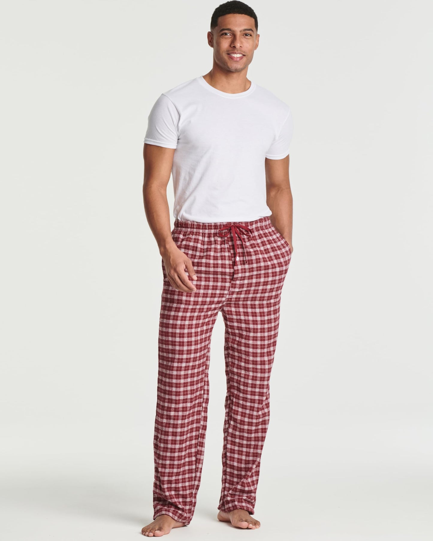 Real Essentials 3 Pack Mens Big & Tall King Size Pajama Pants Cotton Soft Pajamas Men Flannel Bottoms Fleece Buffalo Plaid Pj Lounge Pants Sleepwear Pijamas Hombres Woven - Set 7, 5x Tall