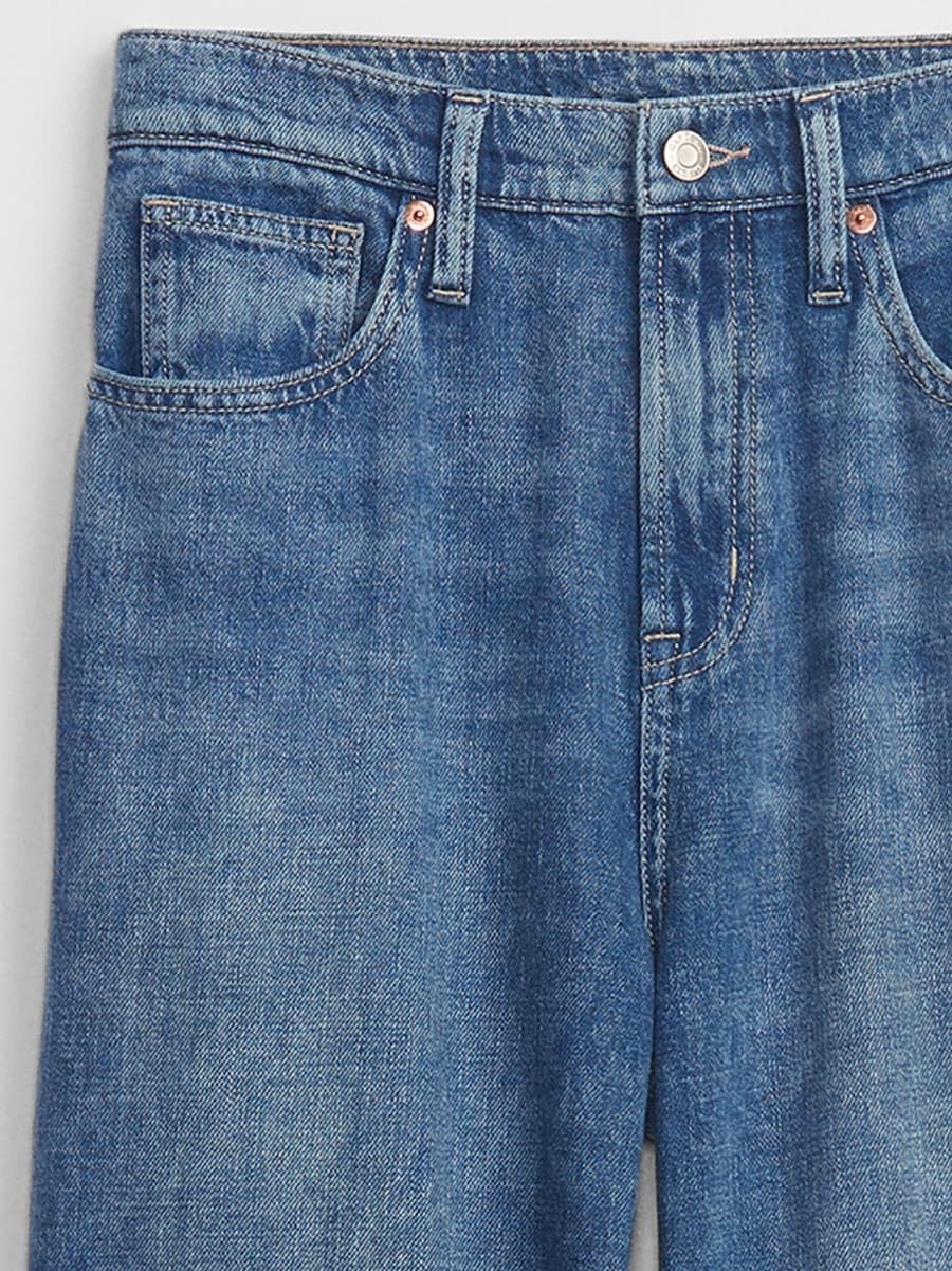 GAP Womens High Rise Wide Leg Jeans Dark Wash Brooklyn 30 Long