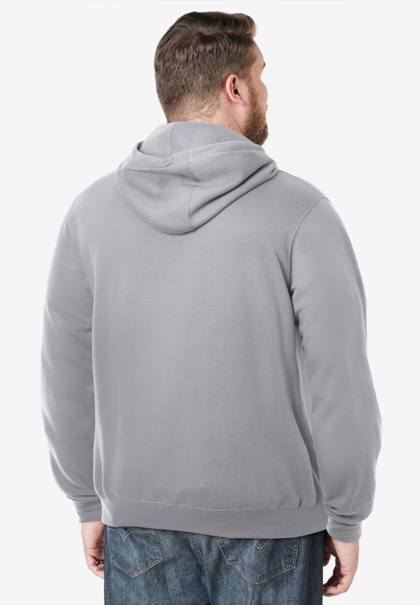 KingSize Men's Big & Tall Fleece Pullover Hoodie - 5XL, Grey