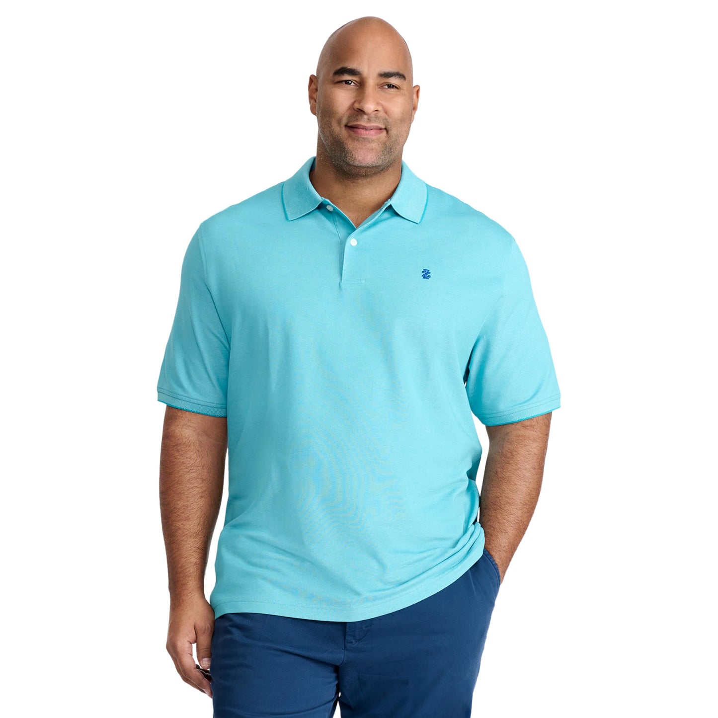 IZOD Men's Big Advantage Performance Short Sleeve Polo Shirt, Blue Vervain, X-Large Tall
