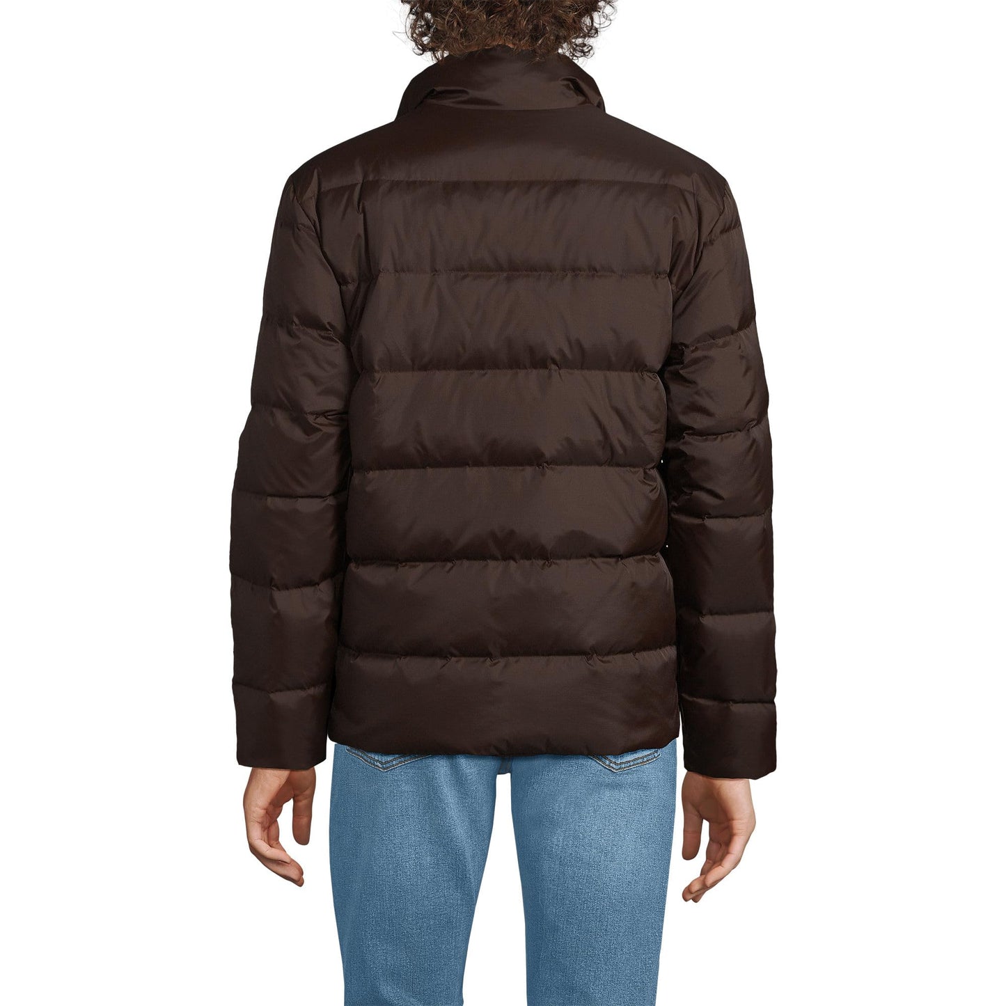 Lands' End Men's Tall Max 600 Down Puffer Jacket Large Rich Coffee