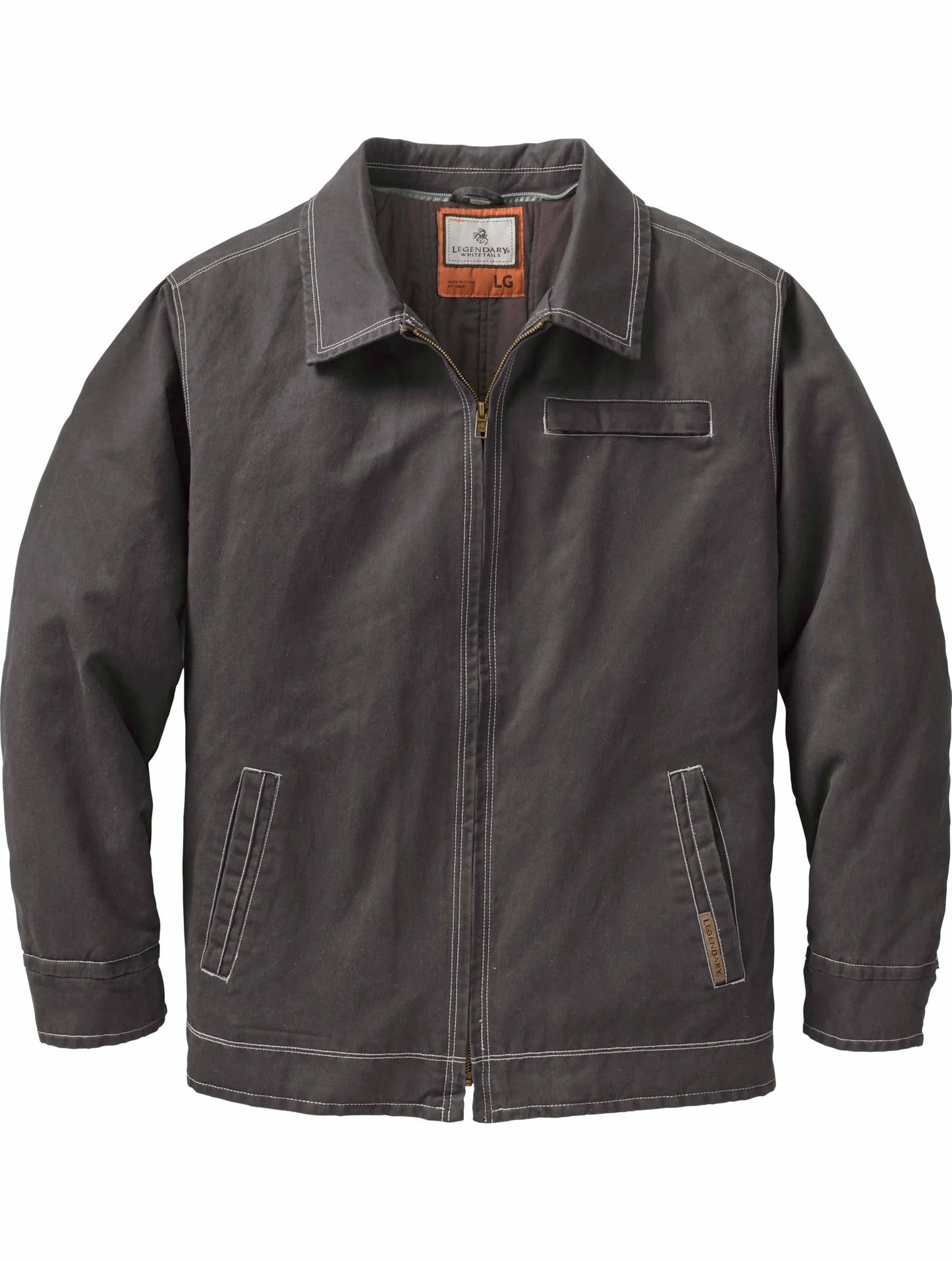Legendary Whitetails Men's Casual Coat with Hood Waxed Cotton Water Resistant, Tarmac, X-Large Tall