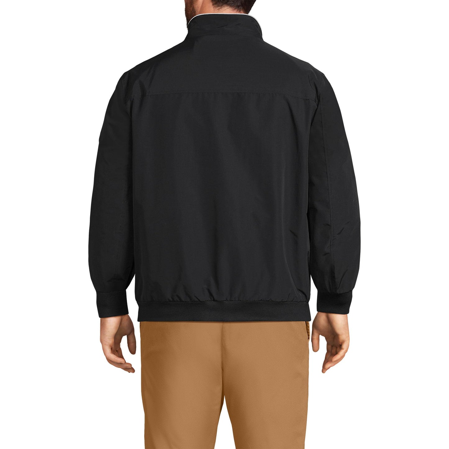 Lands' End Mens Squall Classic Bomber Jacket Black Tall X-Large