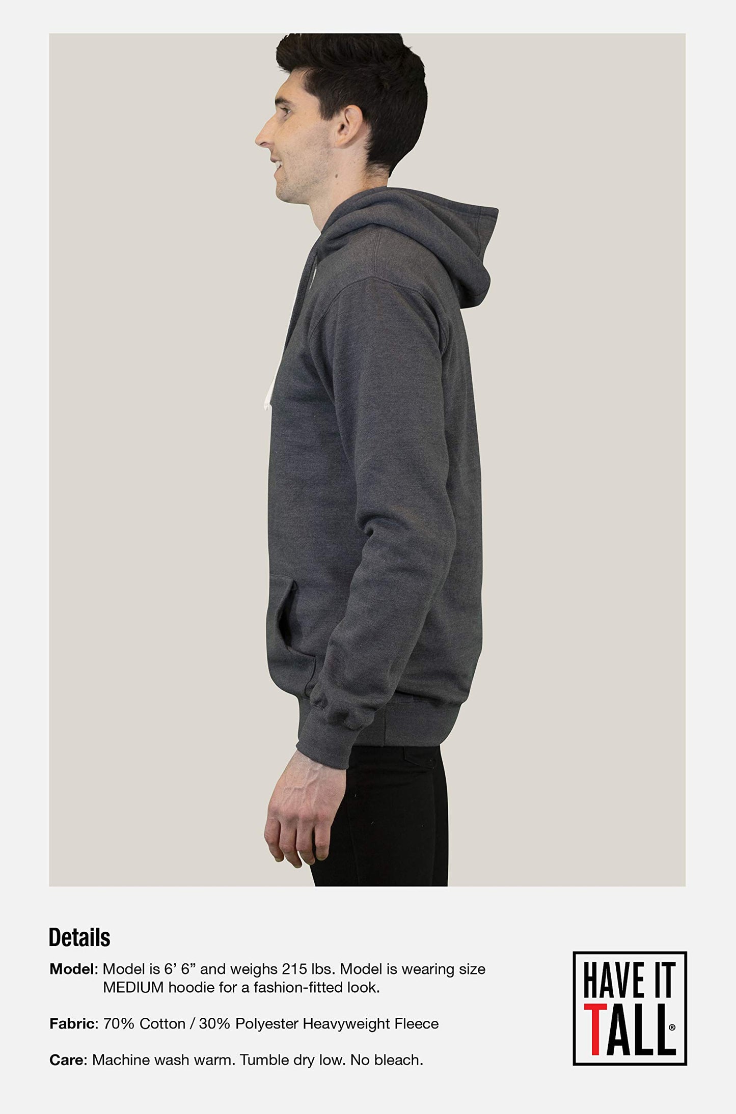 Have It Tall Pullover Hoodie Dark Heather Large Tall