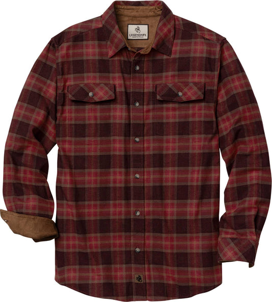 Legendary Whitetails Mens Flannel Shirt Long Sleeve Button Down Relaxed Fit, Hunter's Aim, LT