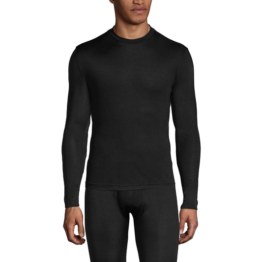 Lands' End Mens Silk Interlock Crew Black Tall Medium