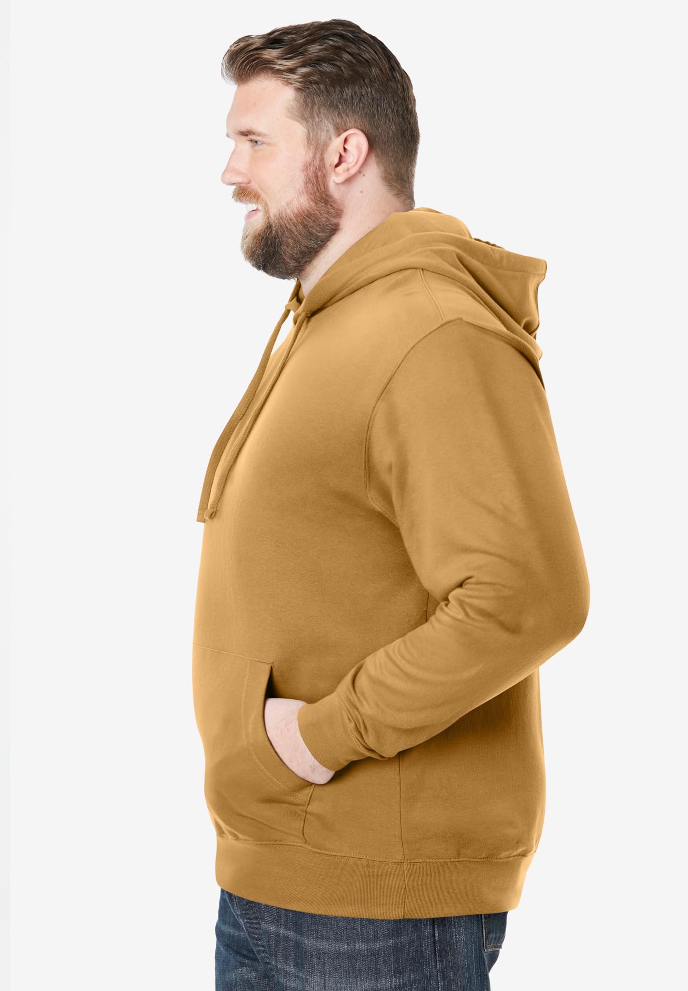 KingSize Men's Big & Tall Fleece Pullover Hoodie - L, Wood