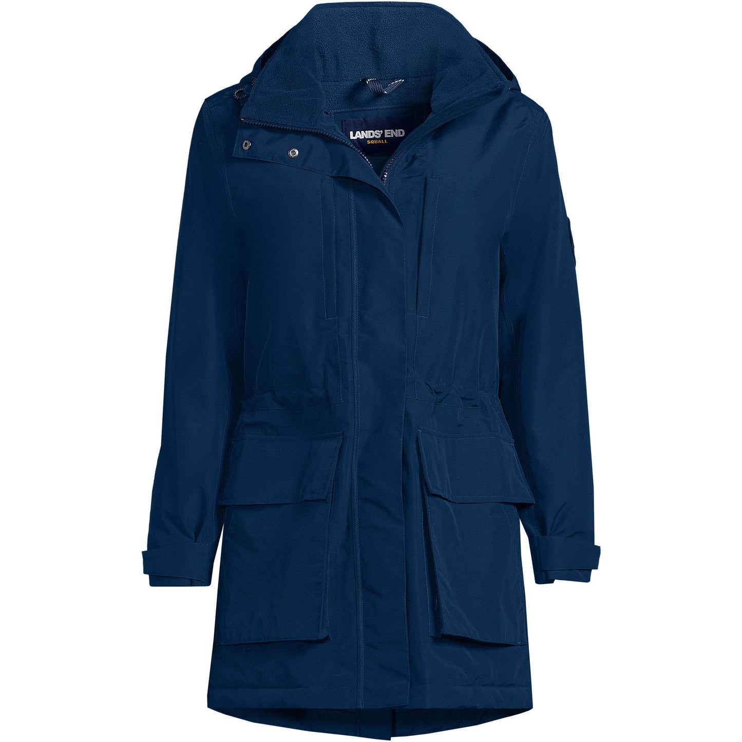 Lands' End Womens Squall Waterproof Parka Deep Sea Navy Tall Large