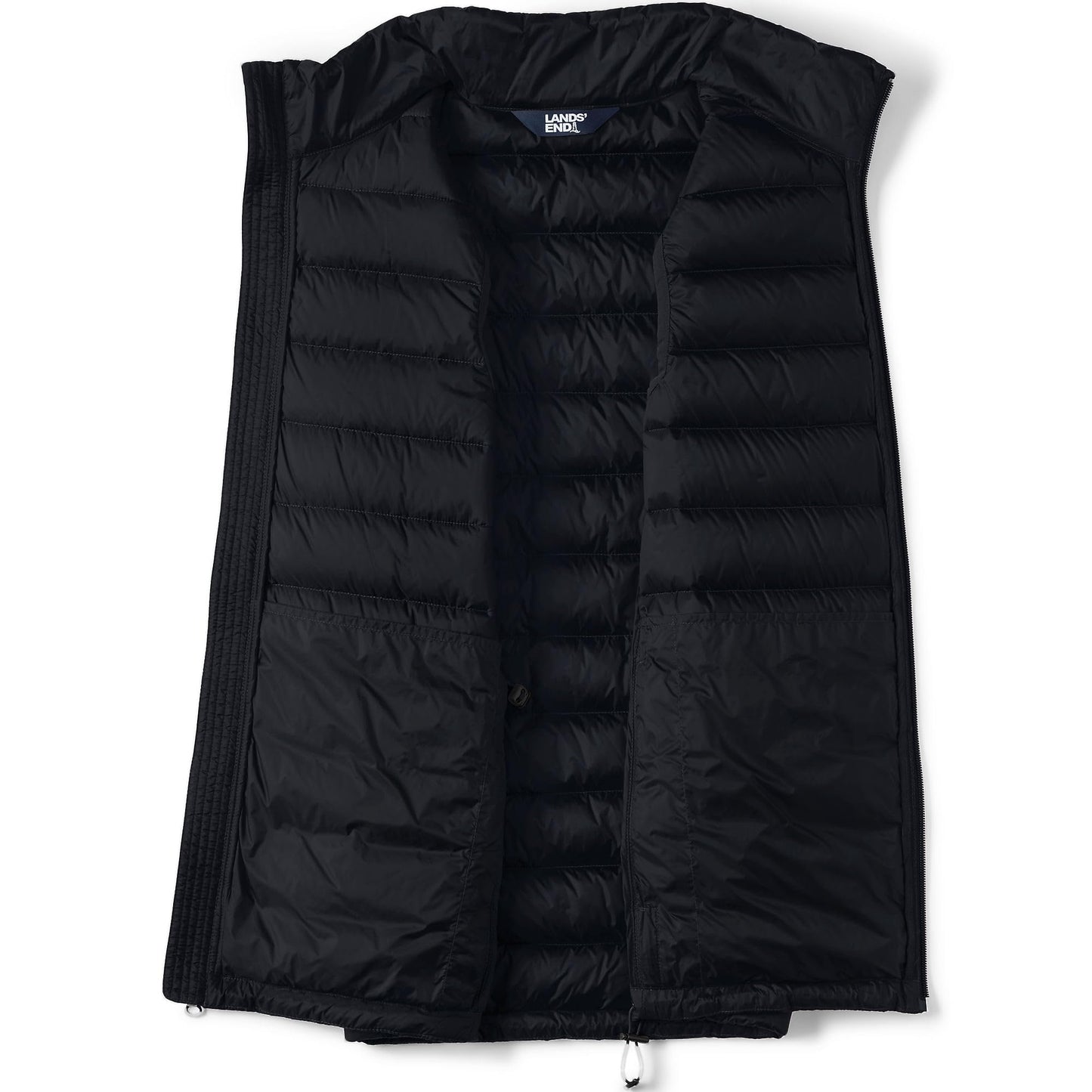 Lands' End Mens Wanderweight Down Vest Black Tall Medium