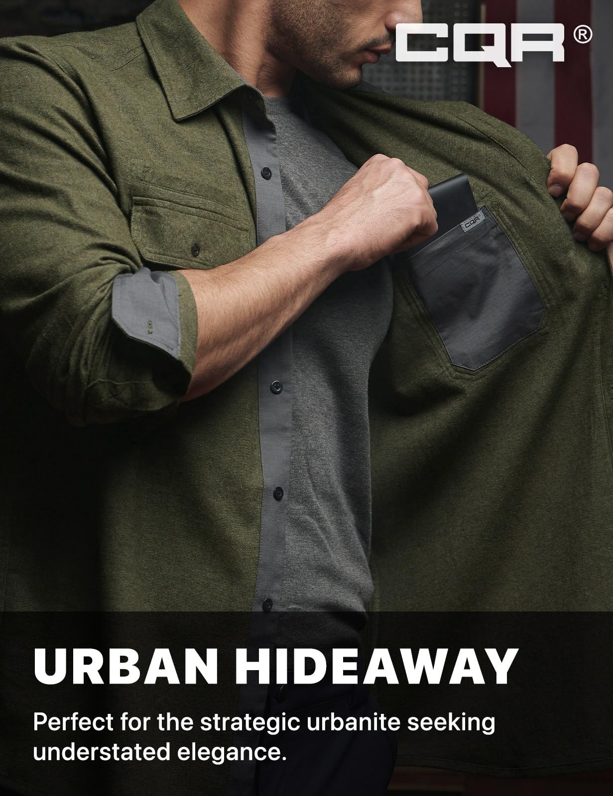 CQR Men's Flannel Button Down Shirts, Soft Cotton Plaid Long Sleeve Tactical Work Shirt, Warm Outdoor Essential with Pocket, Stealth Hunter Green, 3X-Large Tall