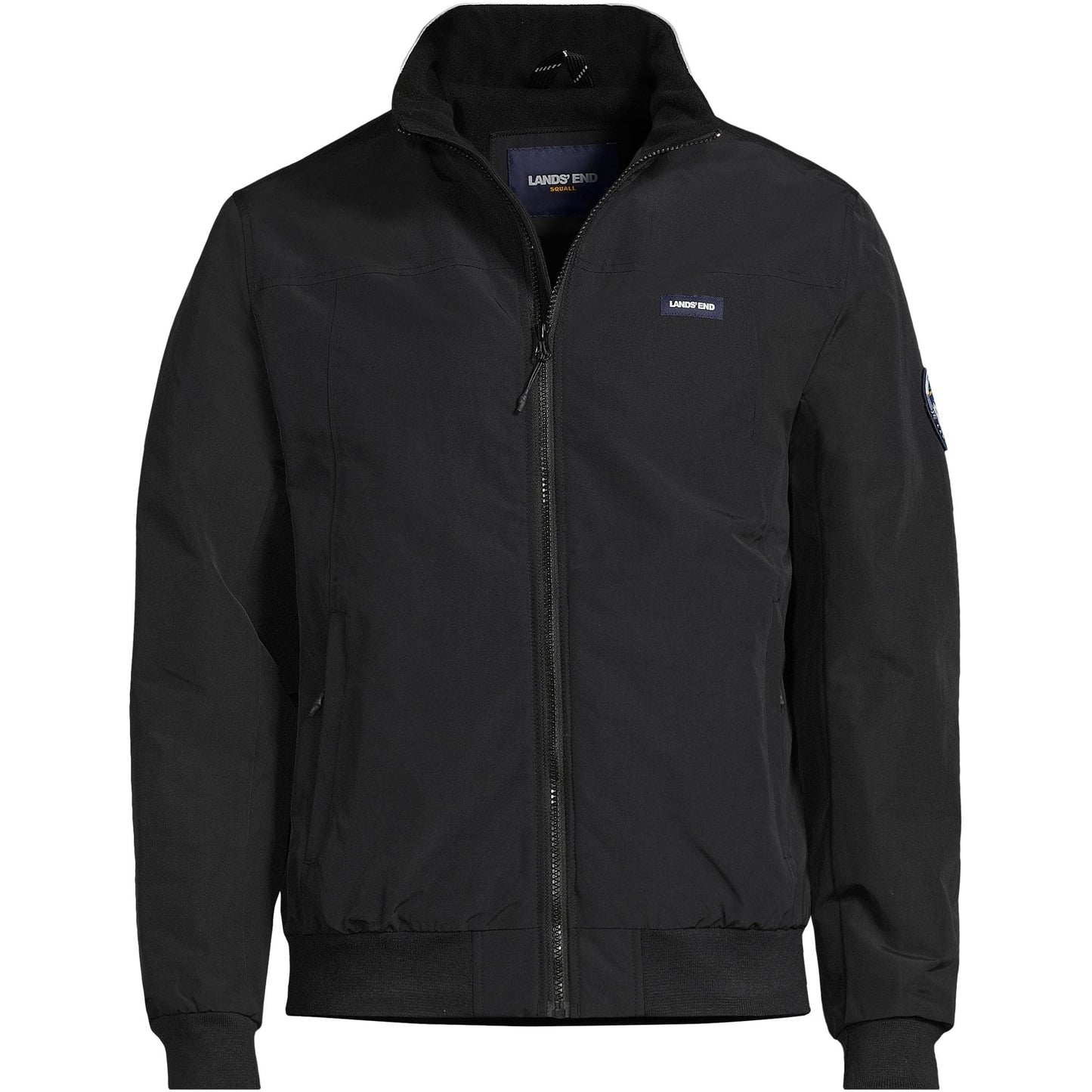 Lands' End Mens Squall Classic Bomber Jacket Black Tall X-Large