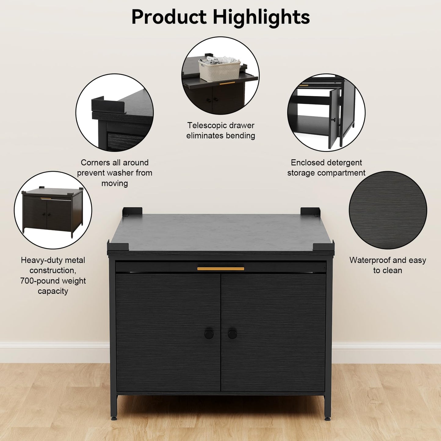 2 Pack Laundry Pedestal for Washer and Dryer, Heavy Duty 29" Universal Washing Machine Stand with Adjustable Feet and 4 Panel Corner, 700LB Capacity, Fit Anti-Vibration Design, Set of 2