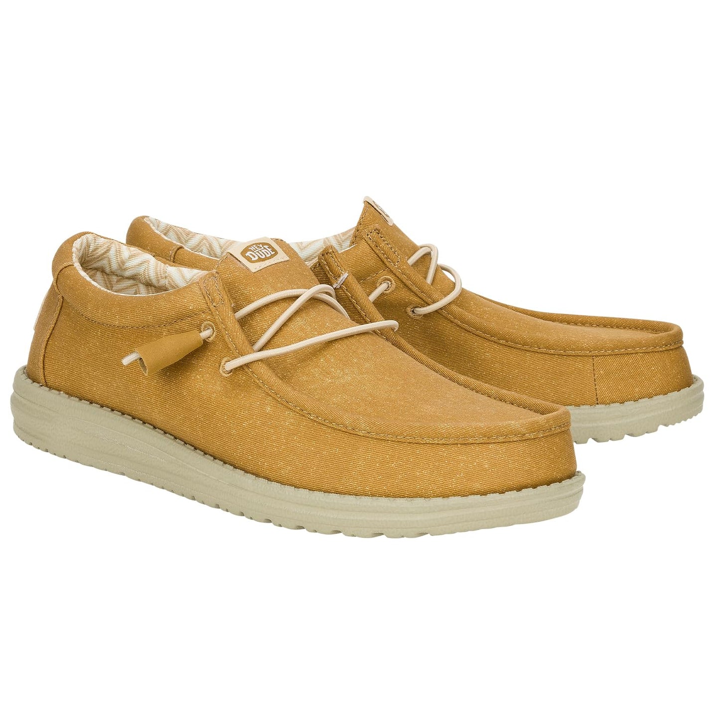 HEYDUDE Wally Stretch Canvas Cumin Brown/Stone Grey Size 14, Men’s Shoes, Men's Slip-on Loafers, Comfortable & Light-Weight
