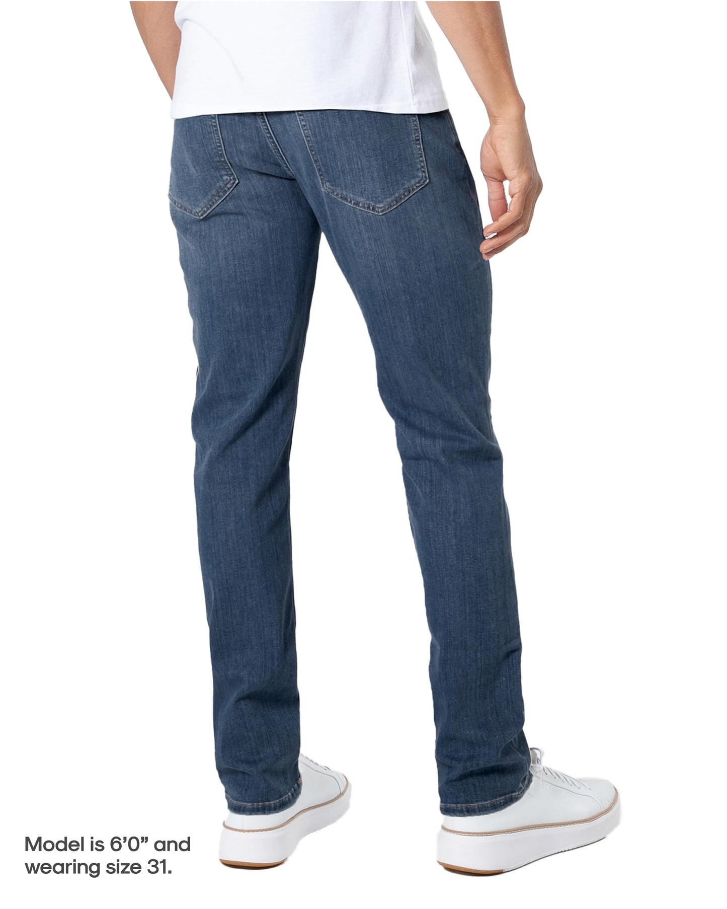 True Classic Mens Jeans – Stretch Jeans for Men, Slim Fit Men’s Stretch Jean - Tapered Skinny Fit, High-Stretch - Medium Indigo, 36W X 36L