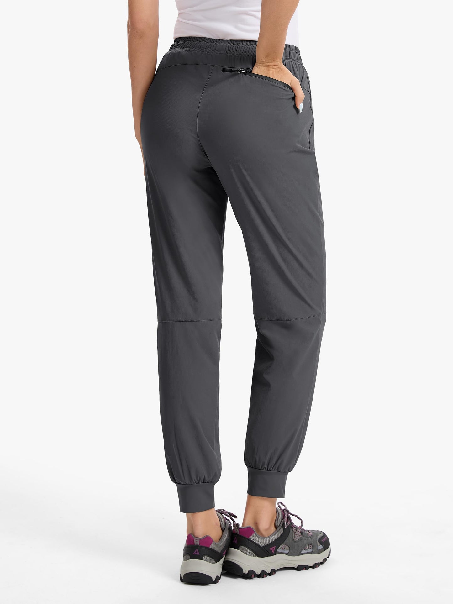 Tallemon Womens Tall Hiking Pants 30/32/34 Inseam Lightweight Joggers Quick Dry 4 Pockets Travel Athletic Cargo UPF50+ 34" Dark Gery Medium