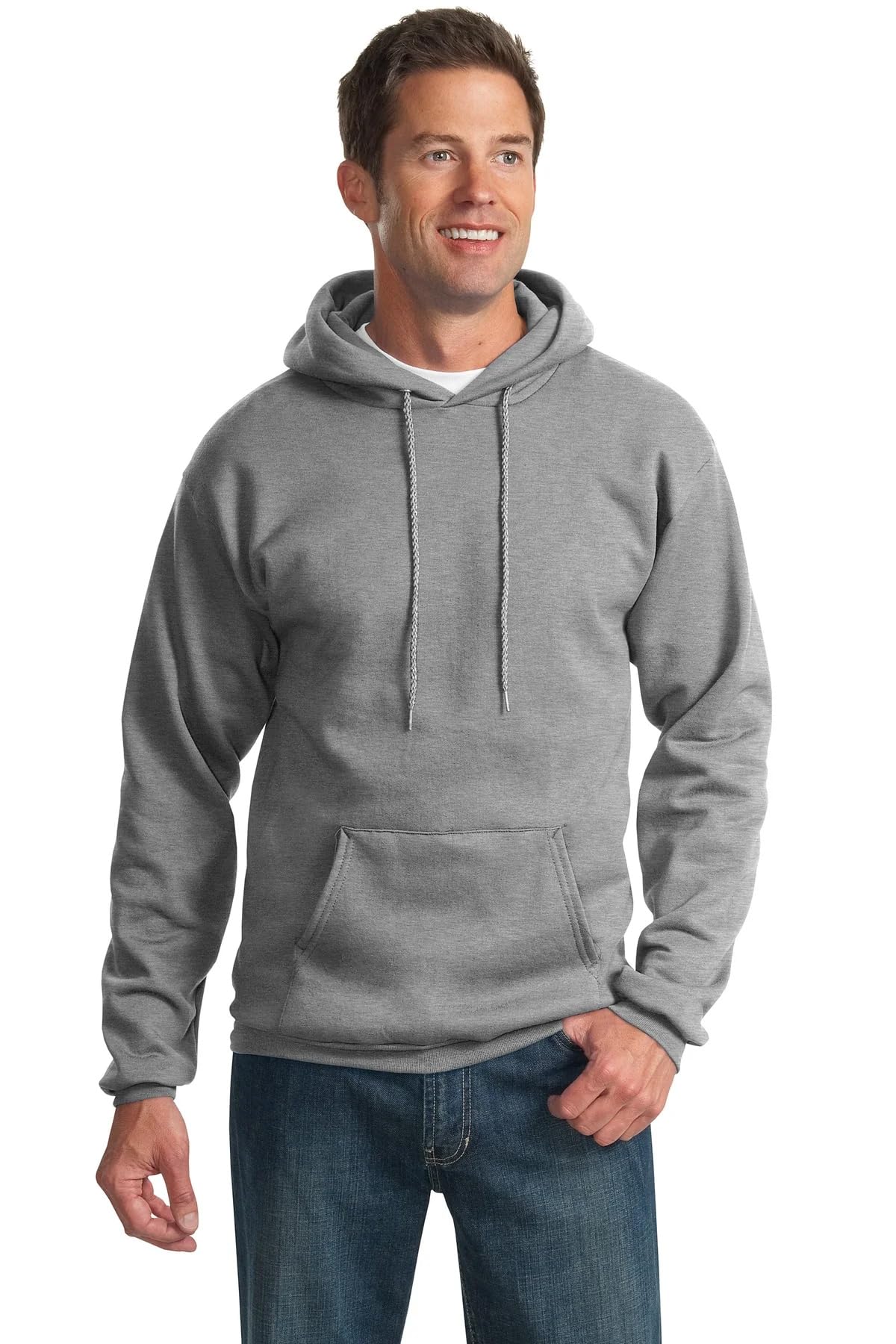 Port & Co TALL Essential Fleece Pullover Hooded Sweatshirt-PC90HT-LT-Athletic Heather