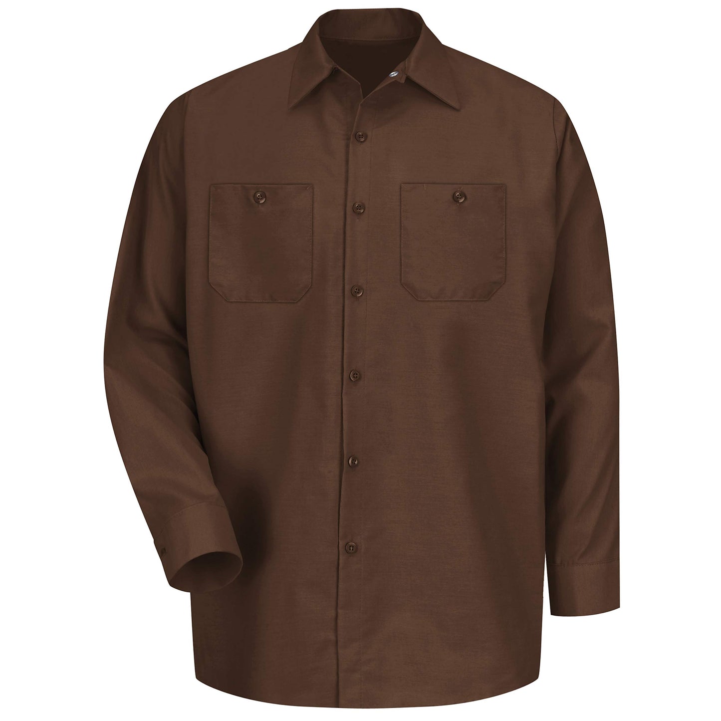 Red Kap Men's Size Industrial Work Shirt, Regular Fit, Long Sleeve, Chocolate Brown, 3X-Large/Tall