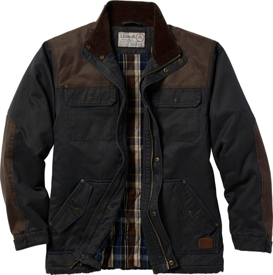 Legendary Whitetails Men's Big & Tall Barn Chore Coat Vintage Work Jacket Waxed Cotton Water Resistant, Navy, XX-Large Tall